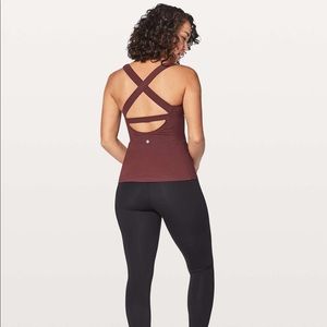 Lululemon Long Breath Tank Redwood burgundy